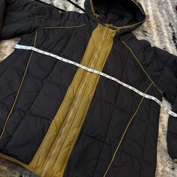 Free People Movement Parker Packable Puffer Coat Dark Navy & Brown Medium Hooded - Picture 10 of 13